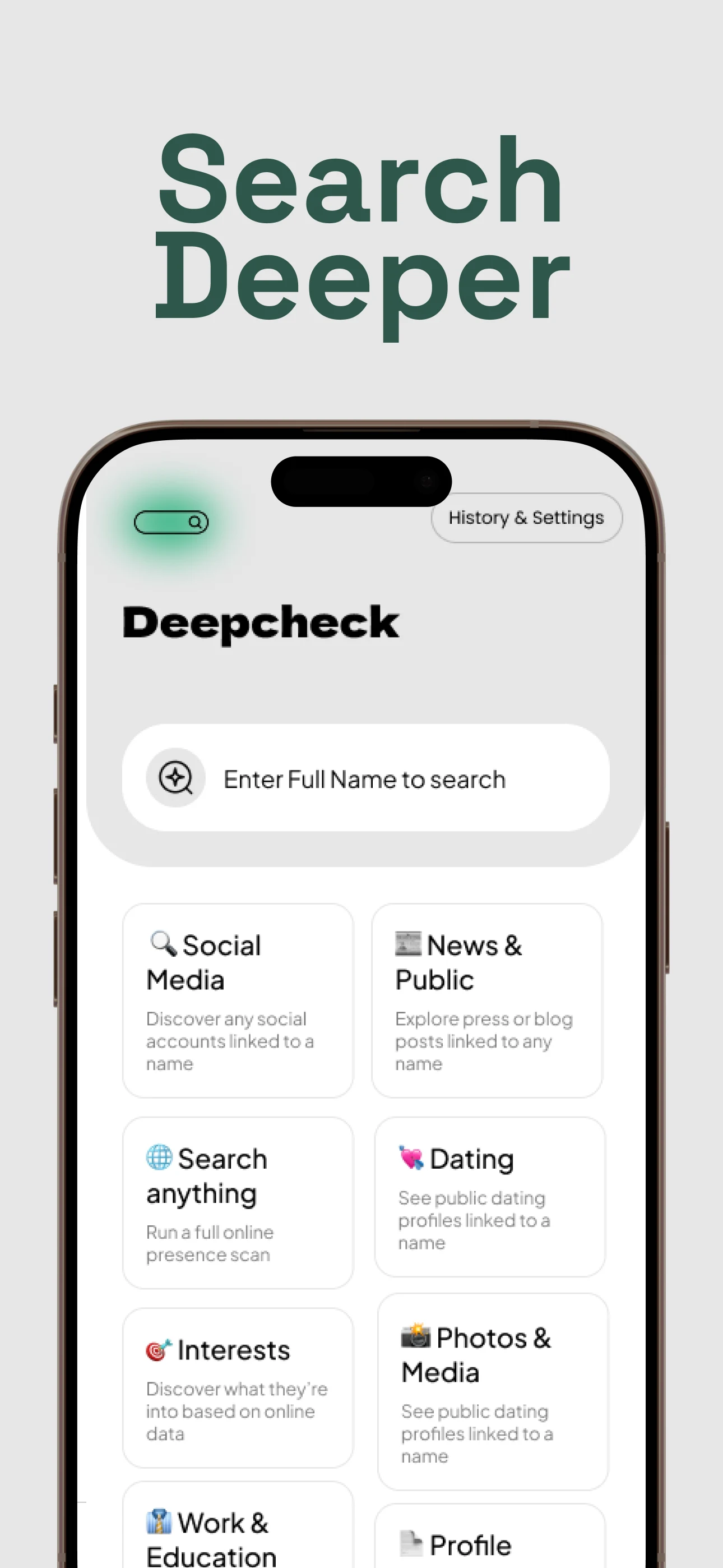 Deepcheck AI Search Assistant screenshot
