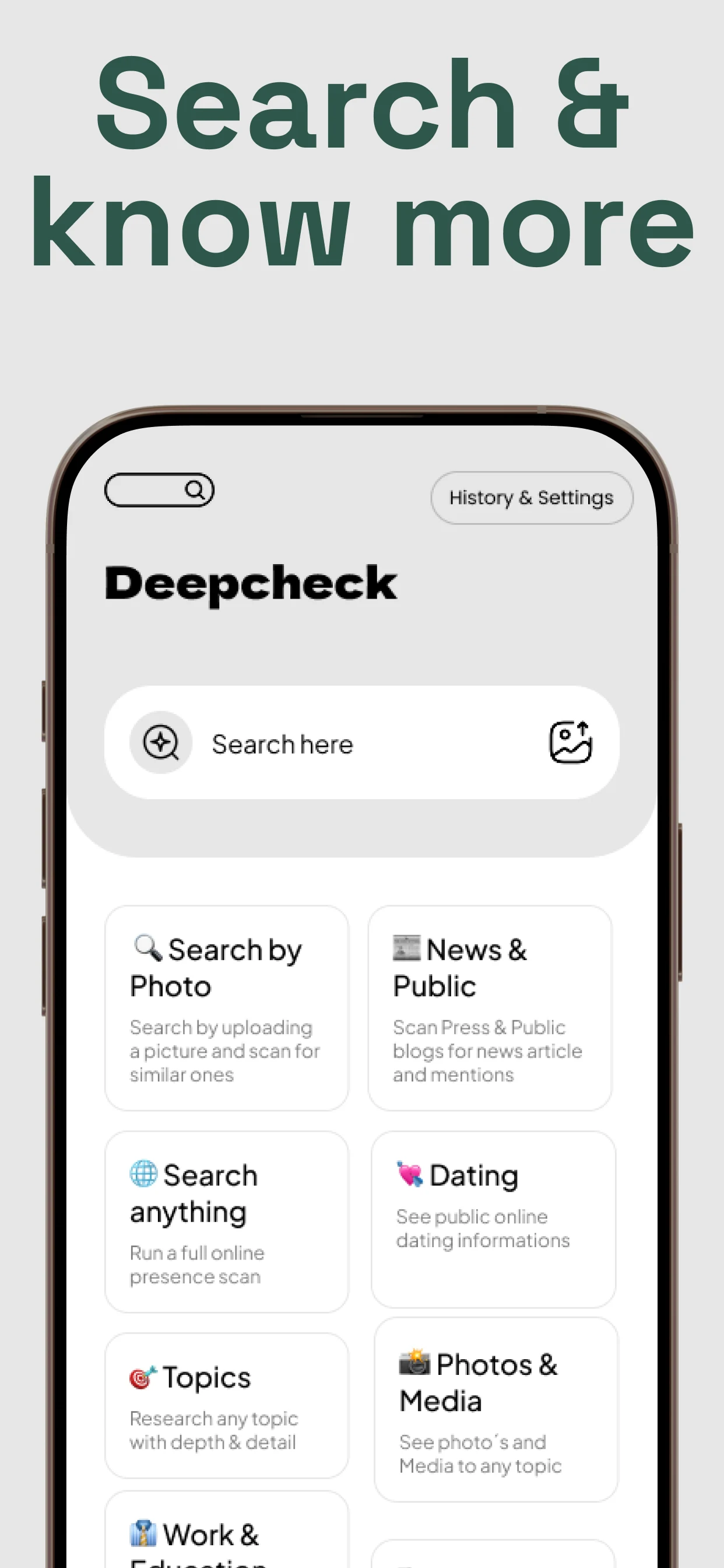 Deepcheck AI Search Assistant screenshot